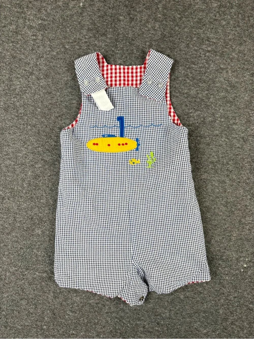 The Bailey Boys 18M Seersucker Reversible Romper Preppy Southern